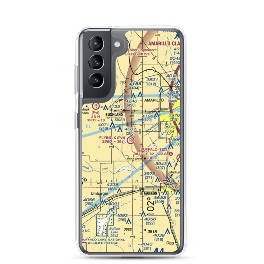 Flying K Airport (7TX8) VFR Sectional Samsung Case Samsung Galaxy S21 model shown