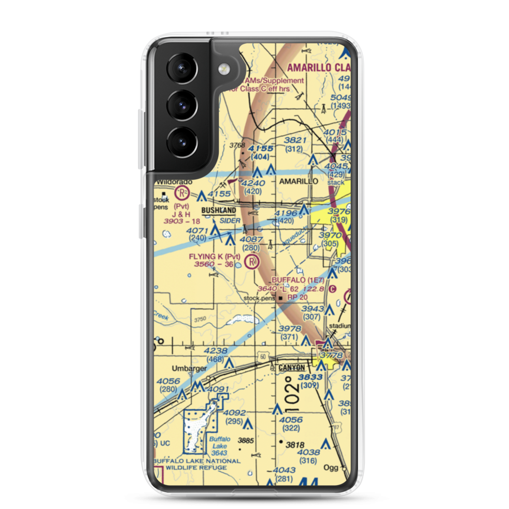 Flying K Airport (7TX8) VFR Sectional Samsung Case Samsung Galaxy S21 Plus model shown