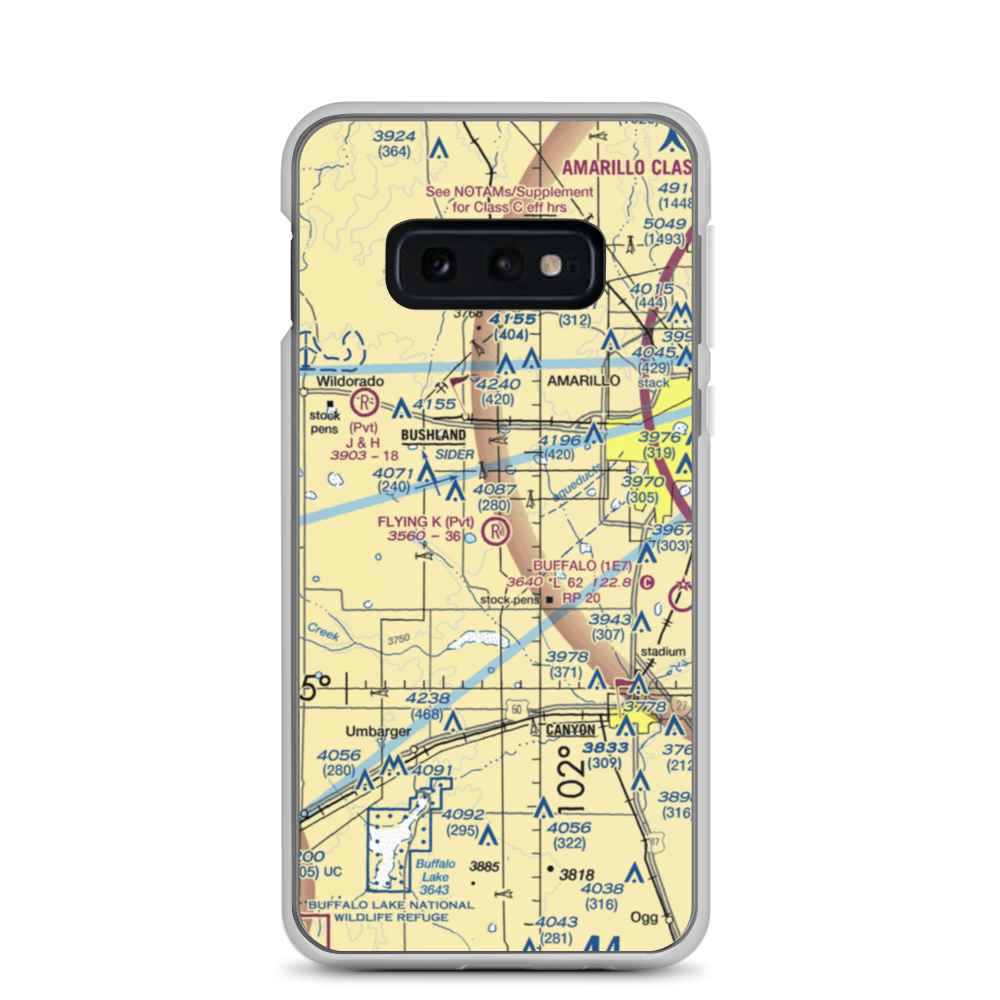 Flying K Airport (7TX8) VFR Sectional Samsung Case Samsung Galaxy S10e model shown