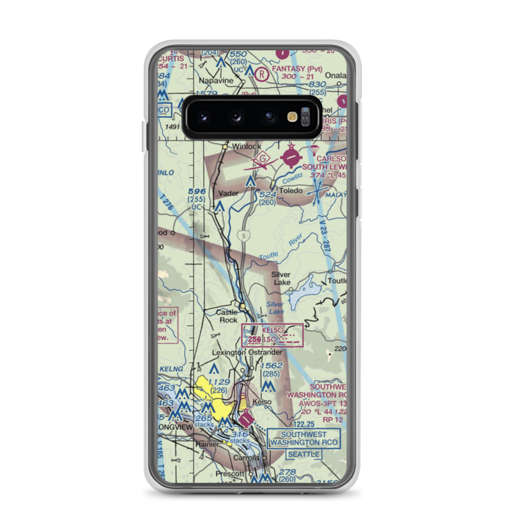 Flying K Ranch Airport (WA99) VFR Sectional Samsung Case Samsung Galaxy S10 model shown