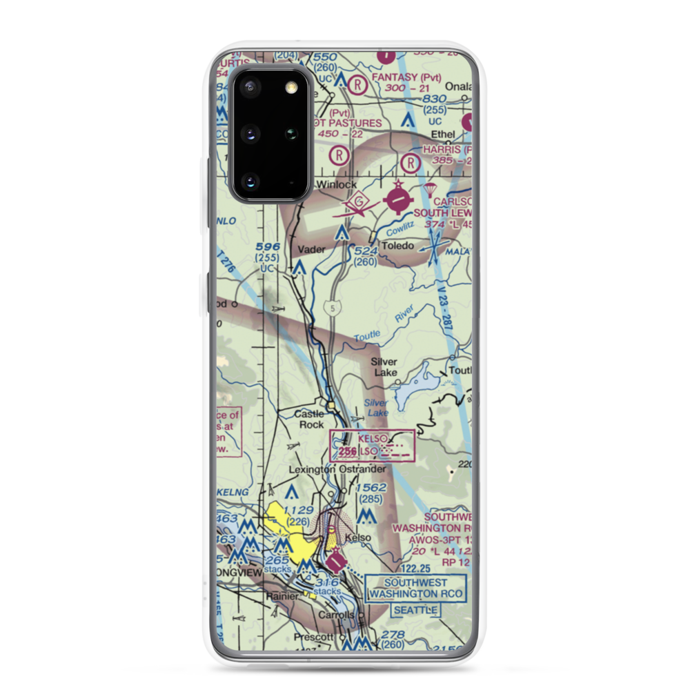 Flying K Ranch Airport (WA99) VFR Sectional Samsung Case Samsung Galaxy S20 Plus model shown