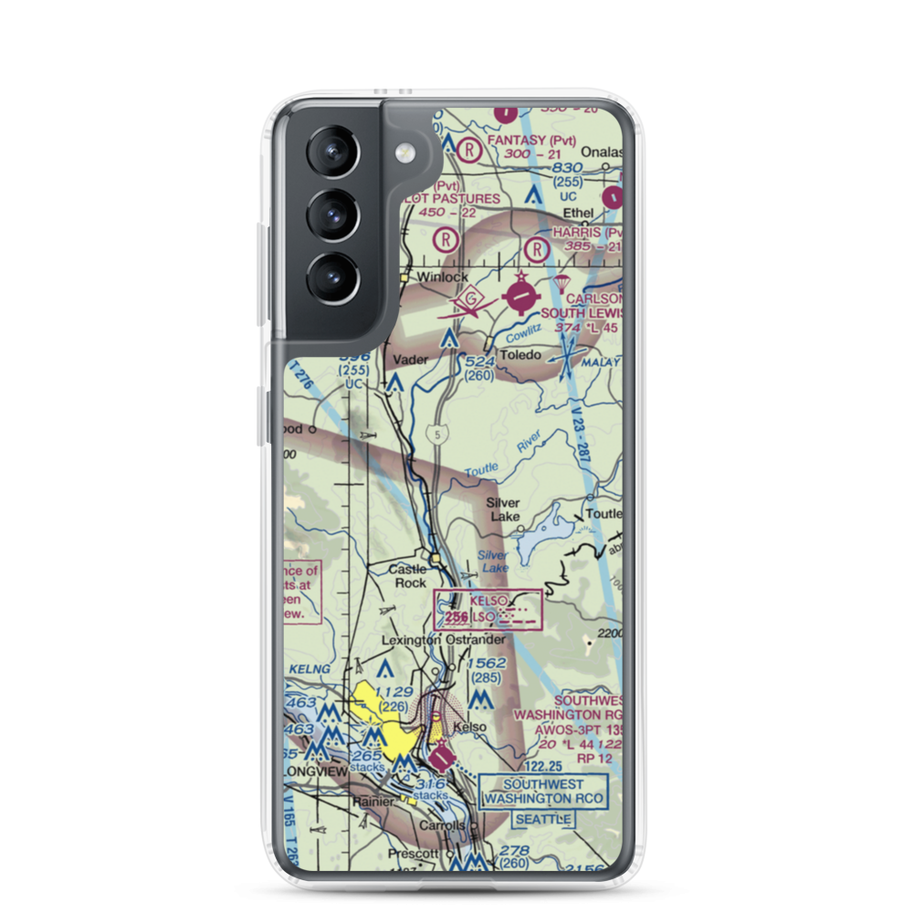 Flying K Ranch Airport (WA99) VFR Sectional Samsung Case Samsung Galaxy S21 model shown