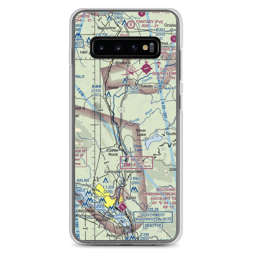 Flying K Ranch Airport (WA99) VFR Sectional Samsung Case Samsung Galaxy S10+ model shown