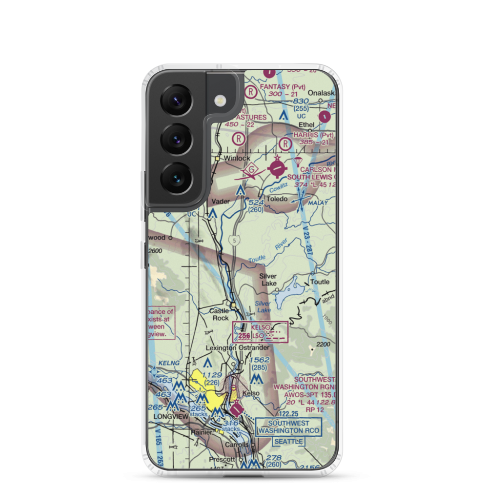 Flying K Ranch Airport (WA99) VFR Sectional Samsung Case Samsung Galaxy S22 model shown