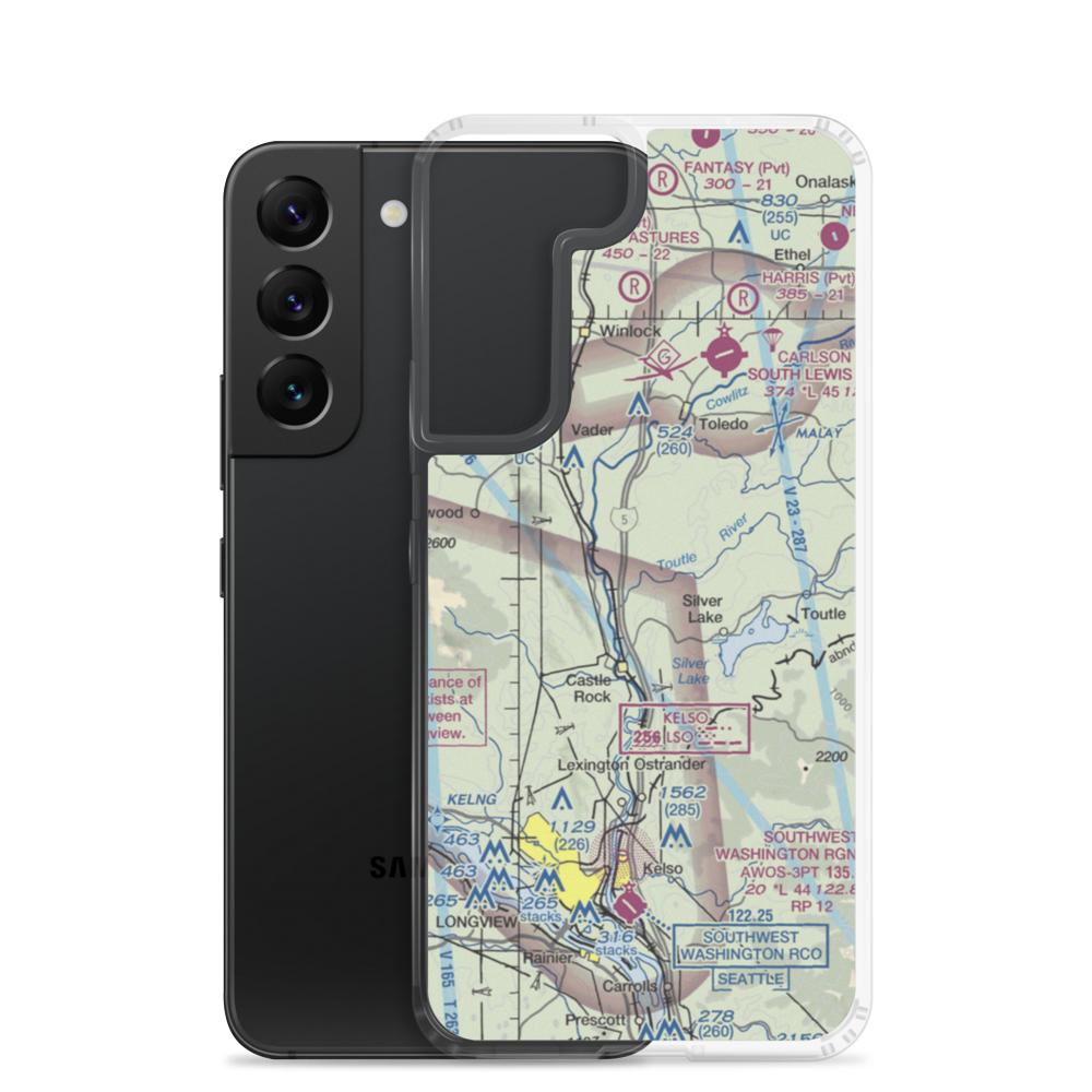 Flying K Ranch Airport (WA99) VFR Sectional Samsung Case Samsung Galaxy S22 model shown