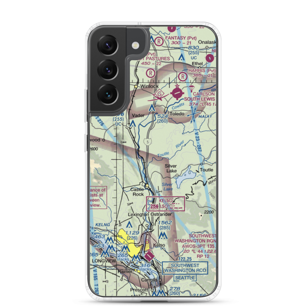 Flying K Ranch Airport (WA99) VFR Sectional Samsung Case Samsung Galaxy S22 Plus model shown