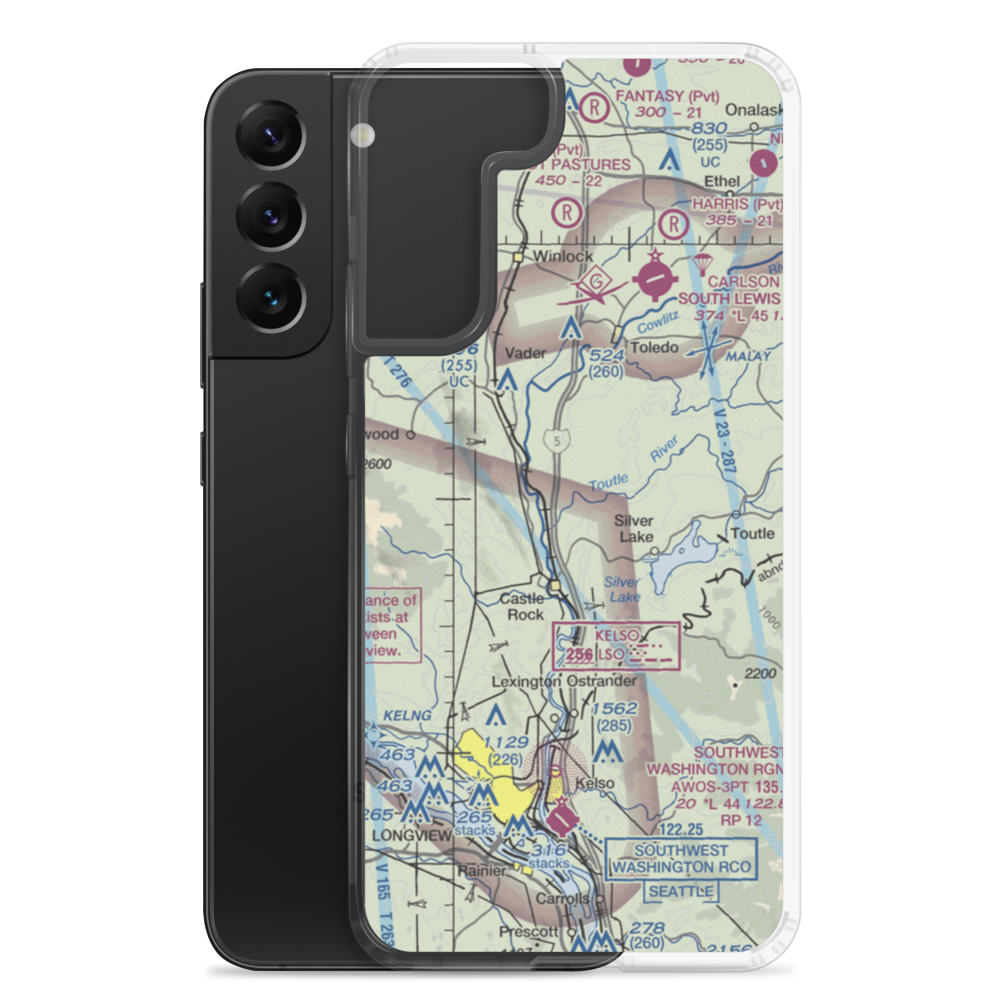 Flying K Ranch Airport (WA99) VFR Sectional Samsung Case Samsung Galaxy S22 Plus model shown