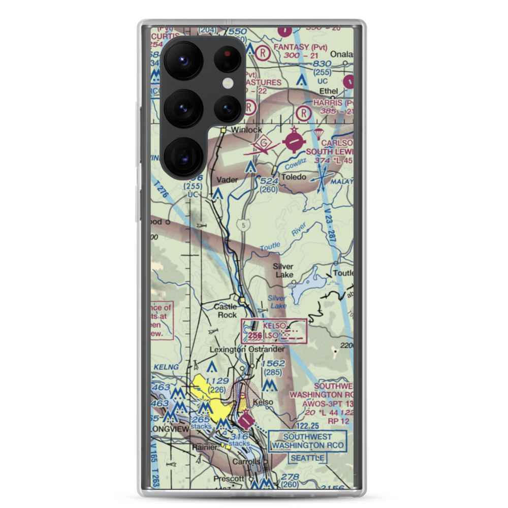 Flying K Ranch Airport (WA99) VFR Sectional Samsung Case Samsung Galaxy S22 Ultra model shown