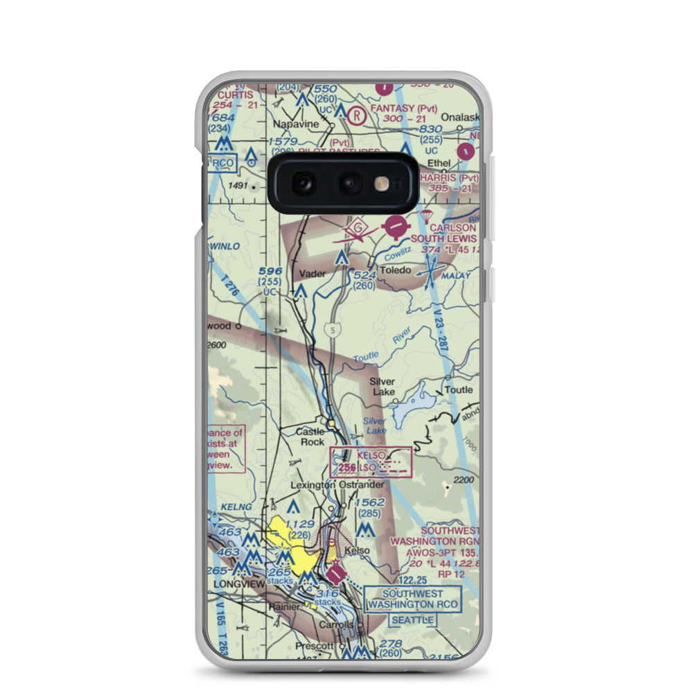 Flying K Ranch Airport (WA99) VFR Sectional Samsung Case Samsung Galaxy S10e model shown