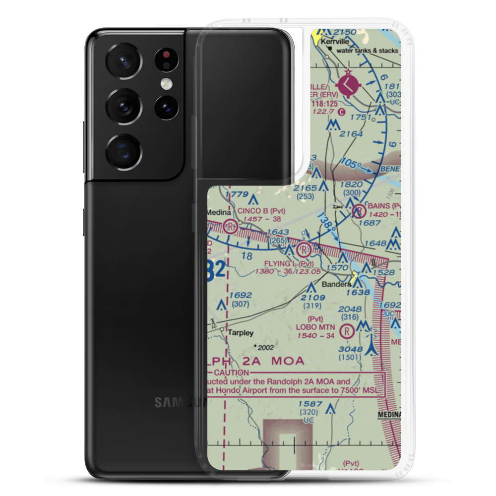 Flying L Airport (TE90) VFR Sectional Samsung Case Samsung Galaxy S21 Ultra model shown