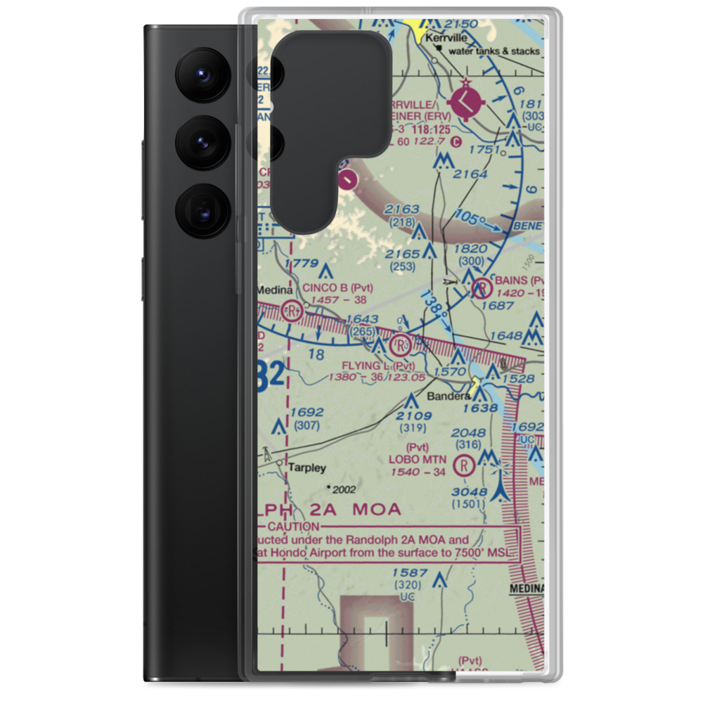 Flying L Airport (TE90) VFR Sectional Samsung Case Samsung Galaxy S22 Ultra model shown