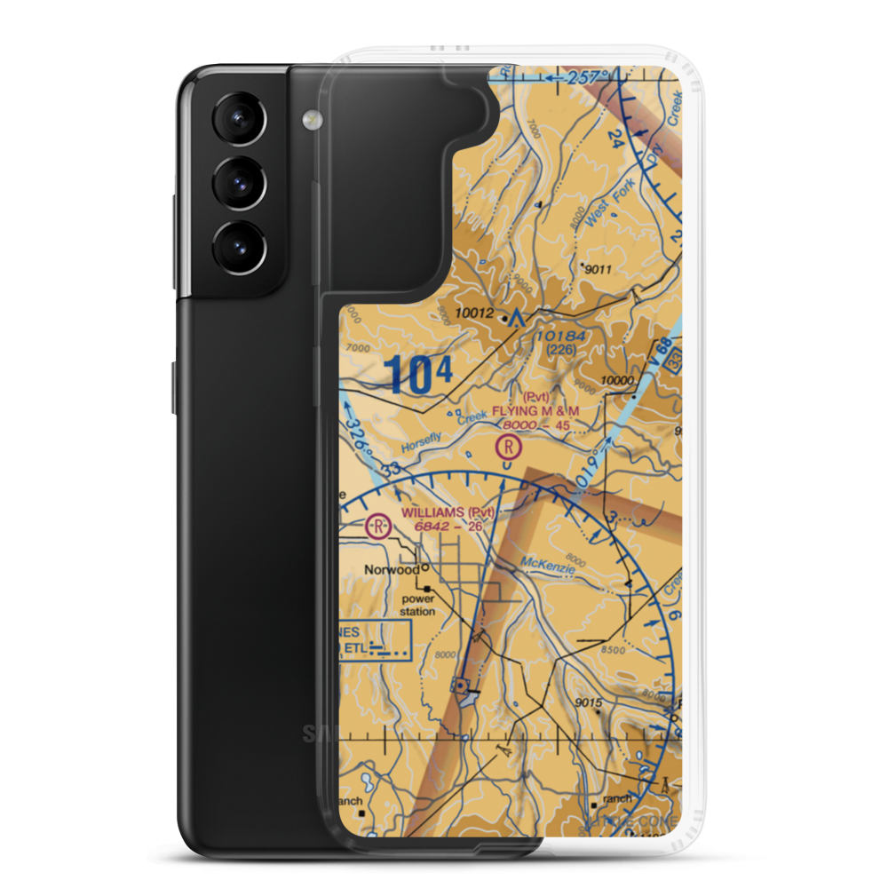 Flying M & M Ranch Airport (0CO6) VFR Sectional Samsung Case Samsung Galaxy S21 Plus model shown
