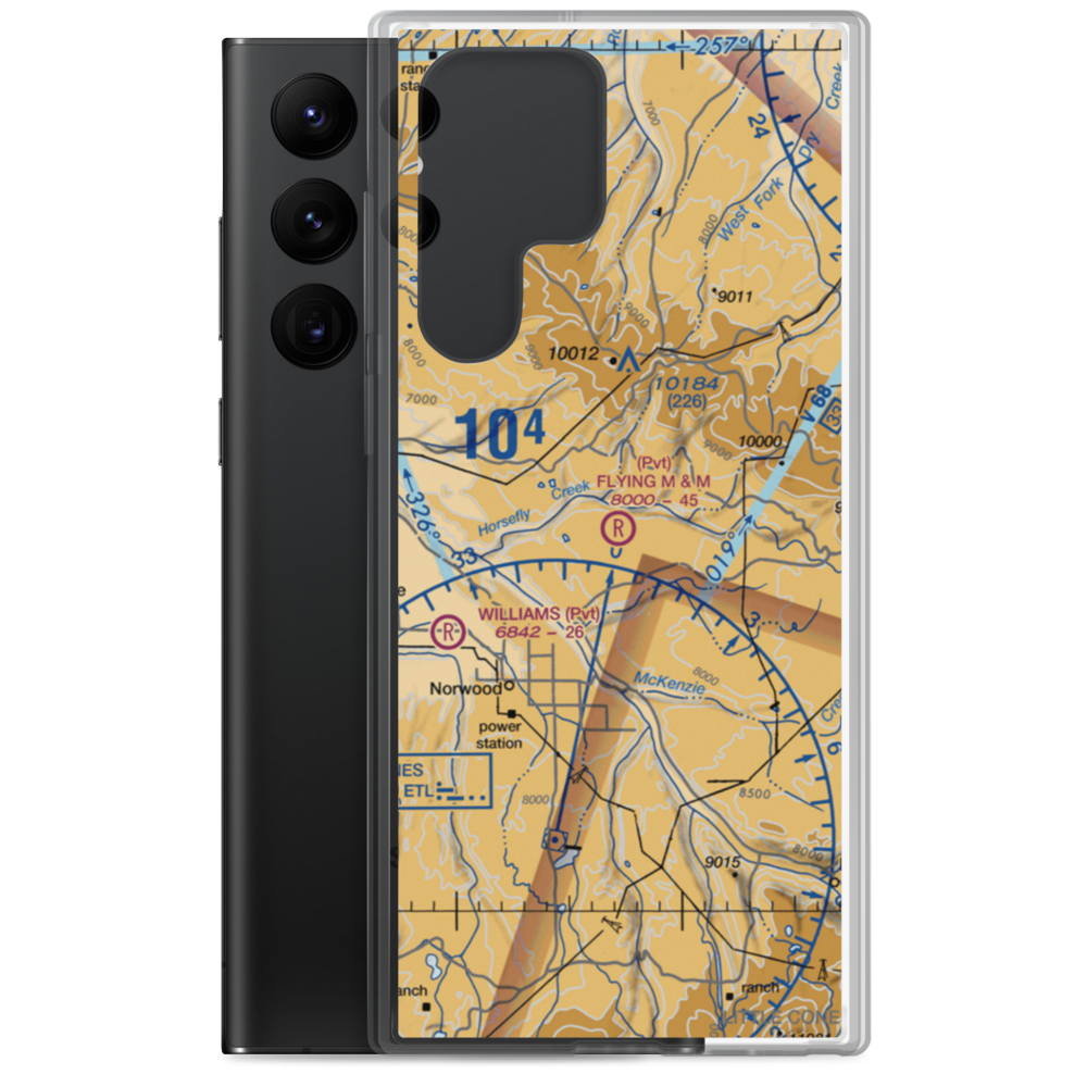 Flying M & M Ranch Airport (0CO6) VFR Sectional Samsung Case Samsung Galaxy S22 Ultra model shown