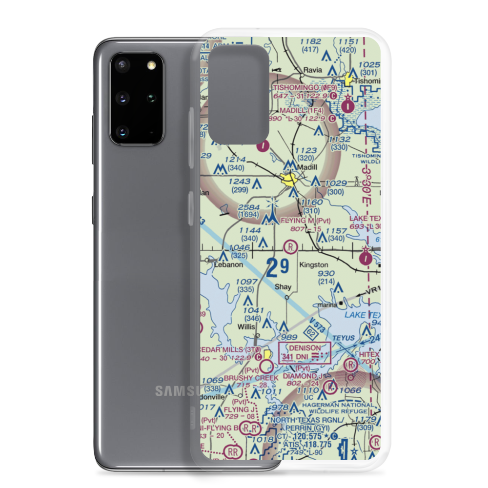 Flying M Airport (12OK) VFR Sectional Samsung Case Samsung Galaxy S20 Plus model shown