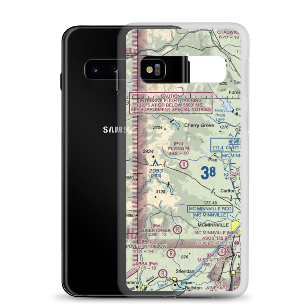 Flying M Airport (OR05) VFR Sectional Samsung Case Samsung Galaxy S10 model shown
