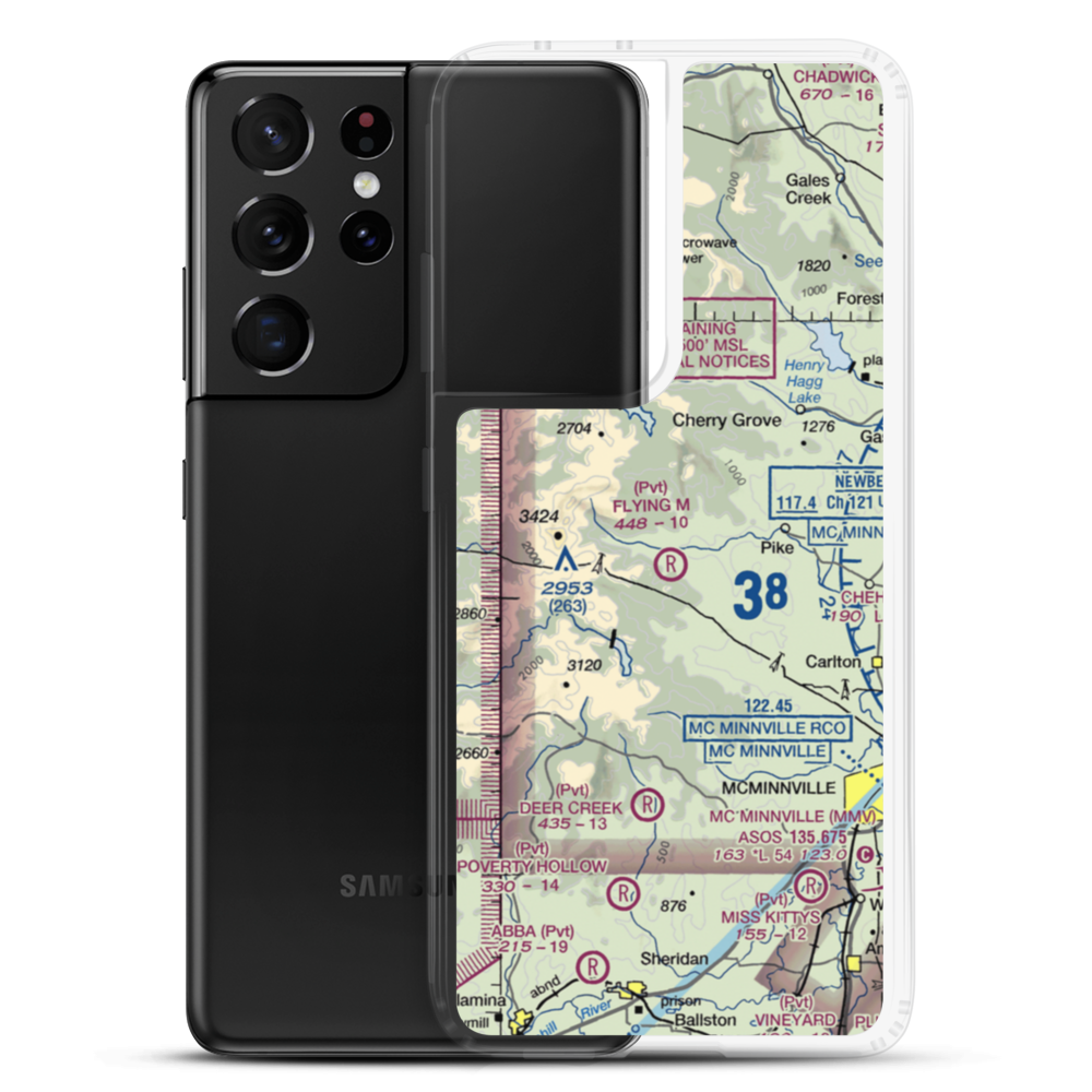 Flying M Airport (OR05) VFR Sectional Samsung Case Samsung Galaxy S21 Ultra model shown