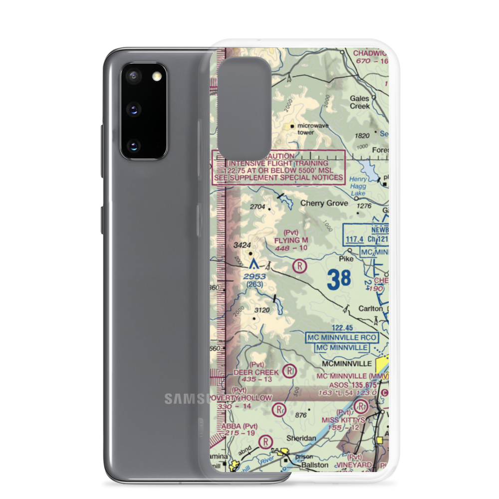 Flying M Airport (OR05) VFR Sectional Samsung Case Samsung Galaxy S20 model shown