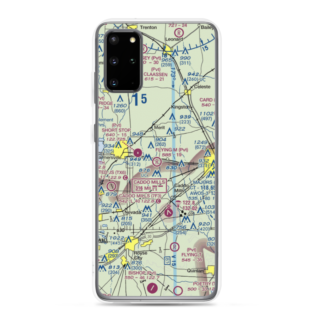 Flying M Airport (TA08) VFR Sectional Samsung Case Samsung Galaxy S20 Plus model shown