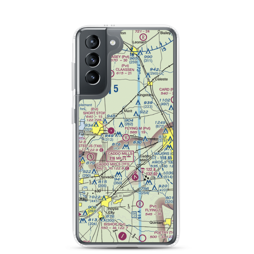 Flying M Airport (TA08) VFR Sectional Samsung Case Samsung Galaxy S21 model shown