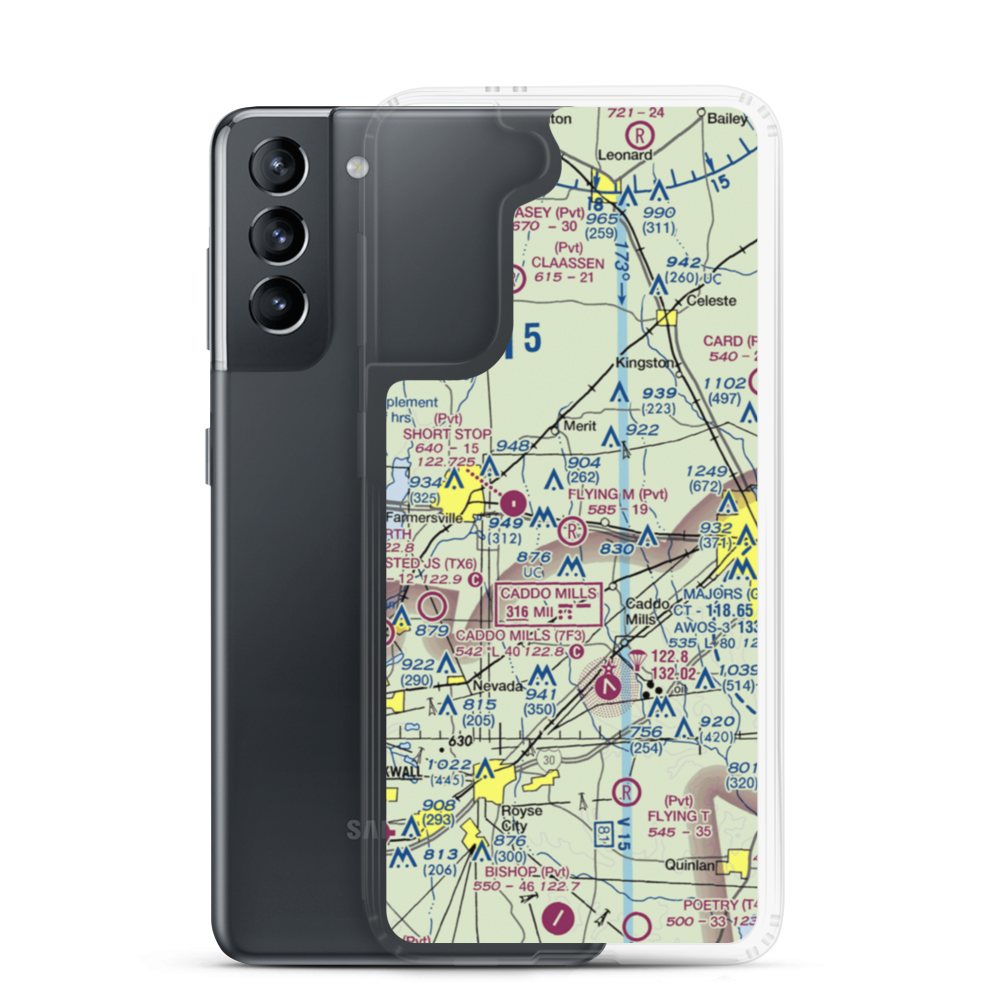 Flying M Airport (TA08) VFR Sectional Samsung Case Samsung Galaxy S21 model shown