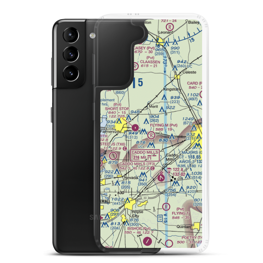 Flying M Airport (TA08) VFR Sectional Samsung Case Samsung Galaxy S21 Plus model shown