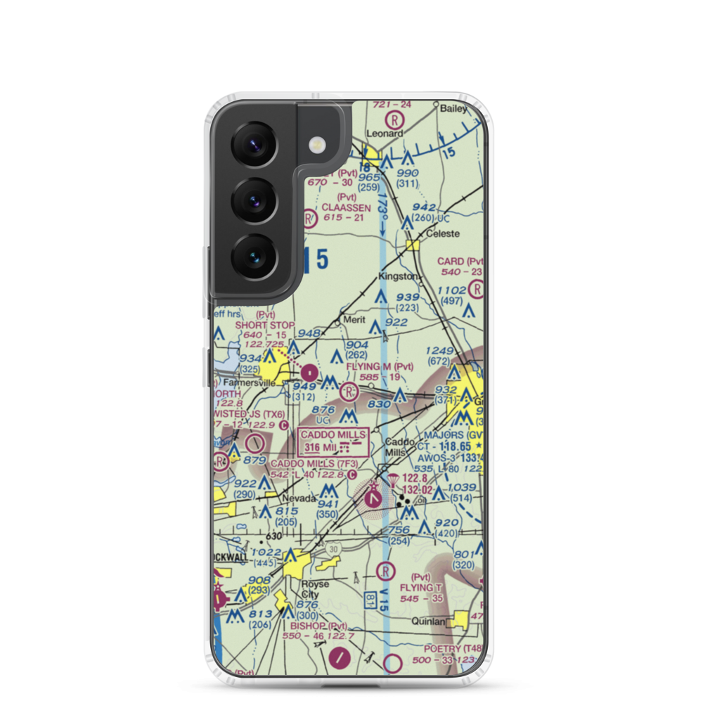 Flying M Airport (TA08) VFR Sectional Samsung Case Samsung Galaxy S22 model shown