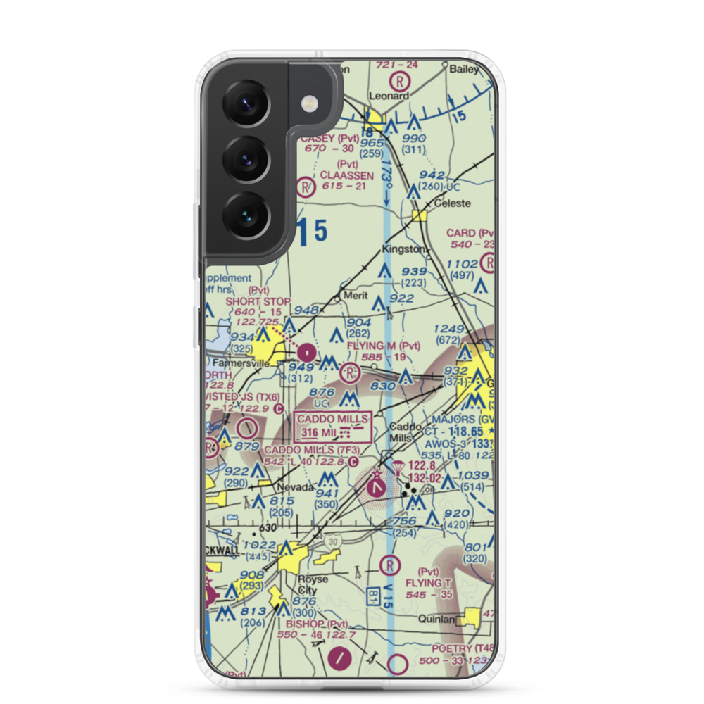 Flying M Airport (TA08) VFR Sectional Samsung Case Samsung Galaxy S22 Plus model shown
