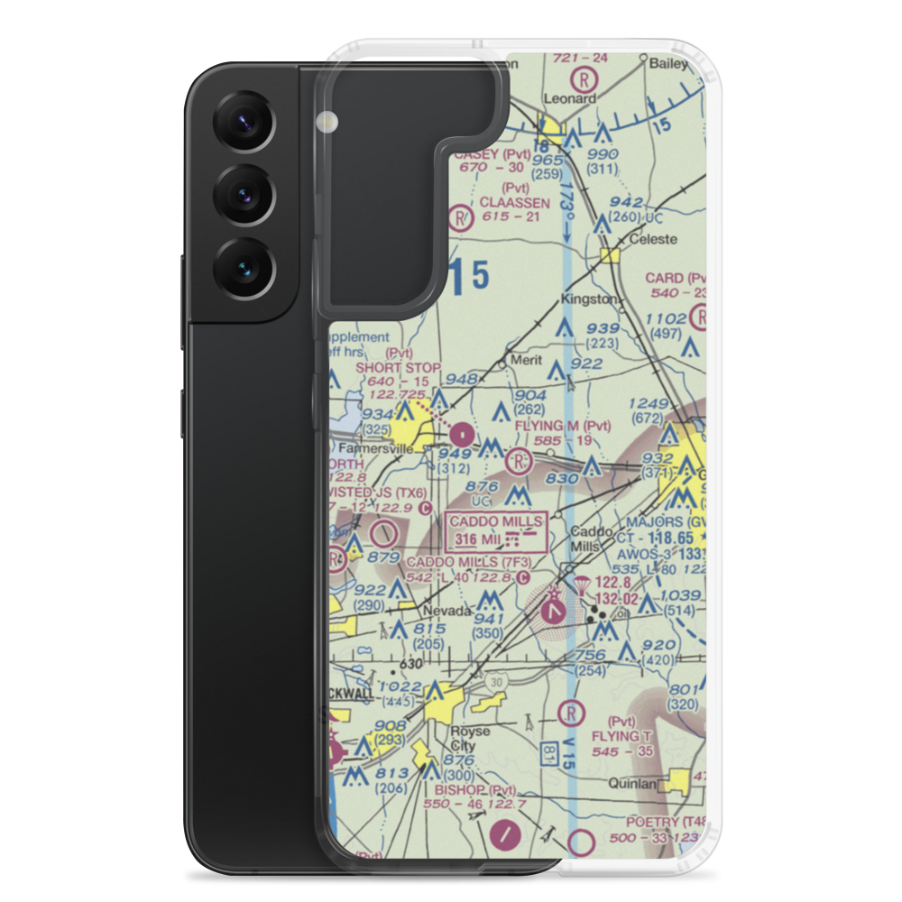 Flying M Airport (TA08) VFR Sectional Samsung Case Samsung Galaxy S22 Plus model shown
