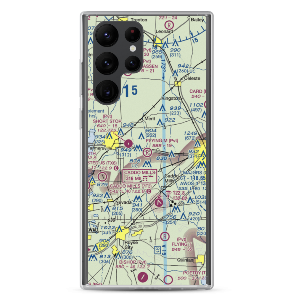 Flying M Airport (TA08) VFR Sectional Samsung Case Samsung Galaxy S22 Ultra model shown