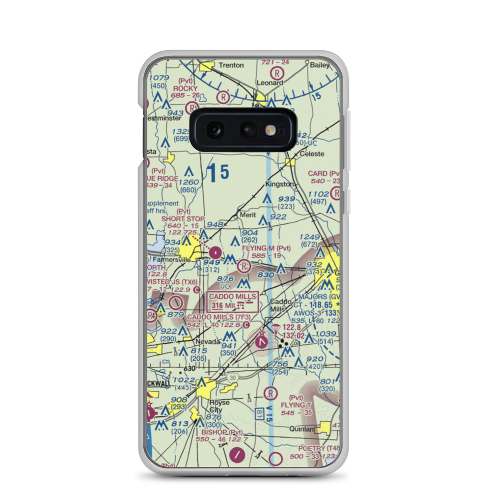 Flying M Airport (TA08) VFR Sectional Samsung Case Samsung Galaxy S10e model shown