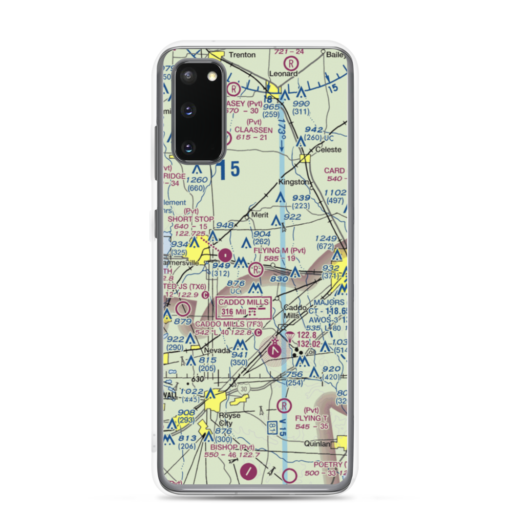 Flying M Airport (TA08) VFR Sectional Samsung Case Samsung Galaxy S20 model shown