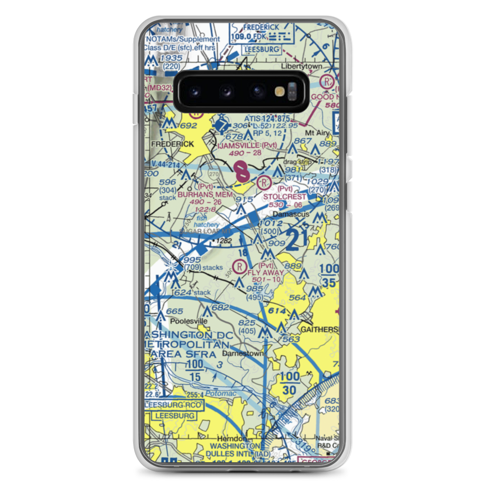 Flying M Farms Airport (MD77) VFR Sectional Samsung Case Samsung Galaxy S10+ model shown