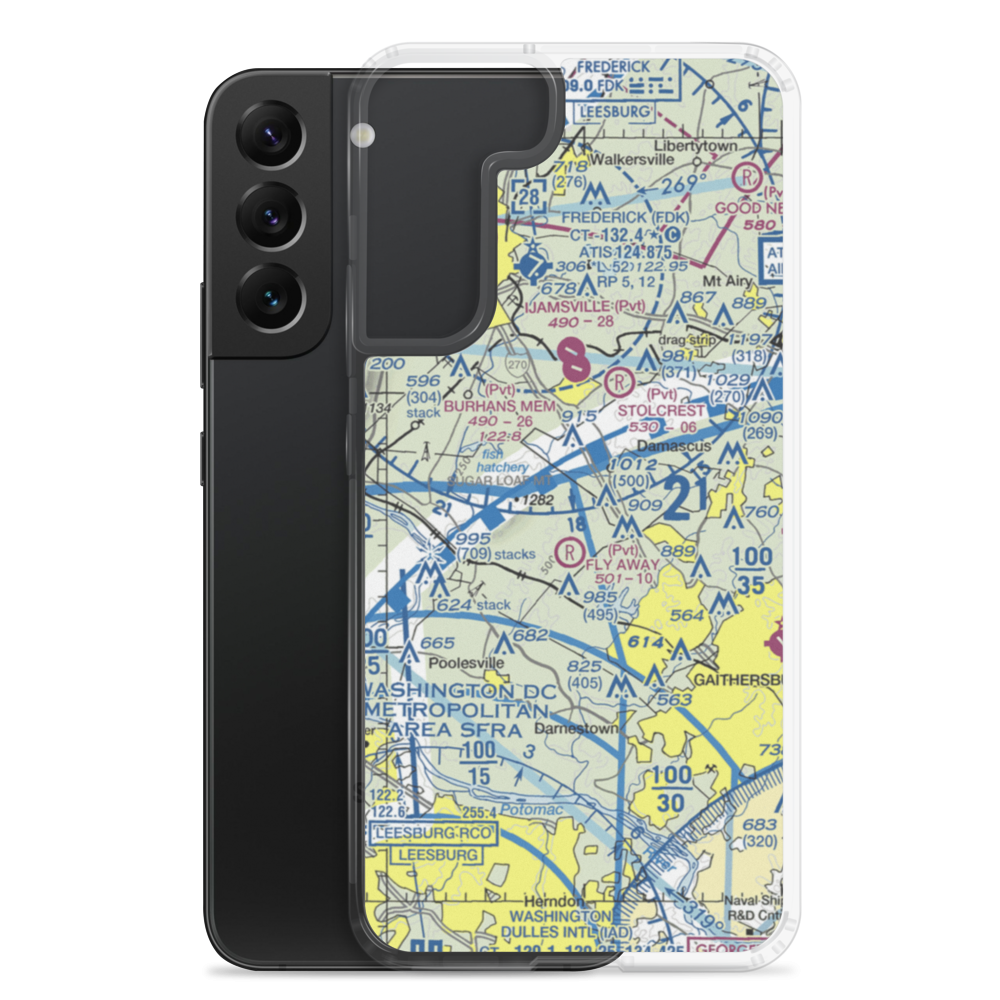 Flying M Farms Airport (MD77) VFR Sectional Samsung Case Samsung Galaxy S22 Plus model shown