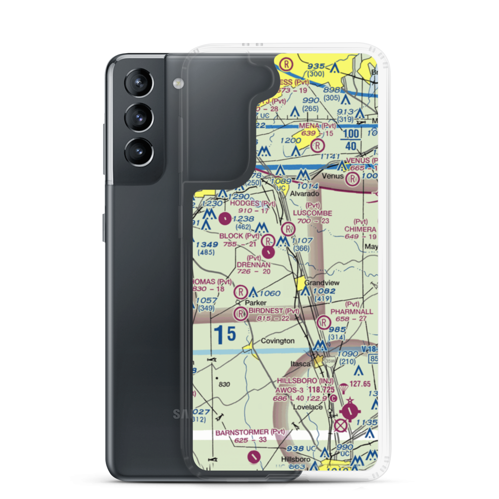 Flying M Ranch Airport (11TE) VFR Sectional Samsung Case Samsung Galaxy S21 model shown