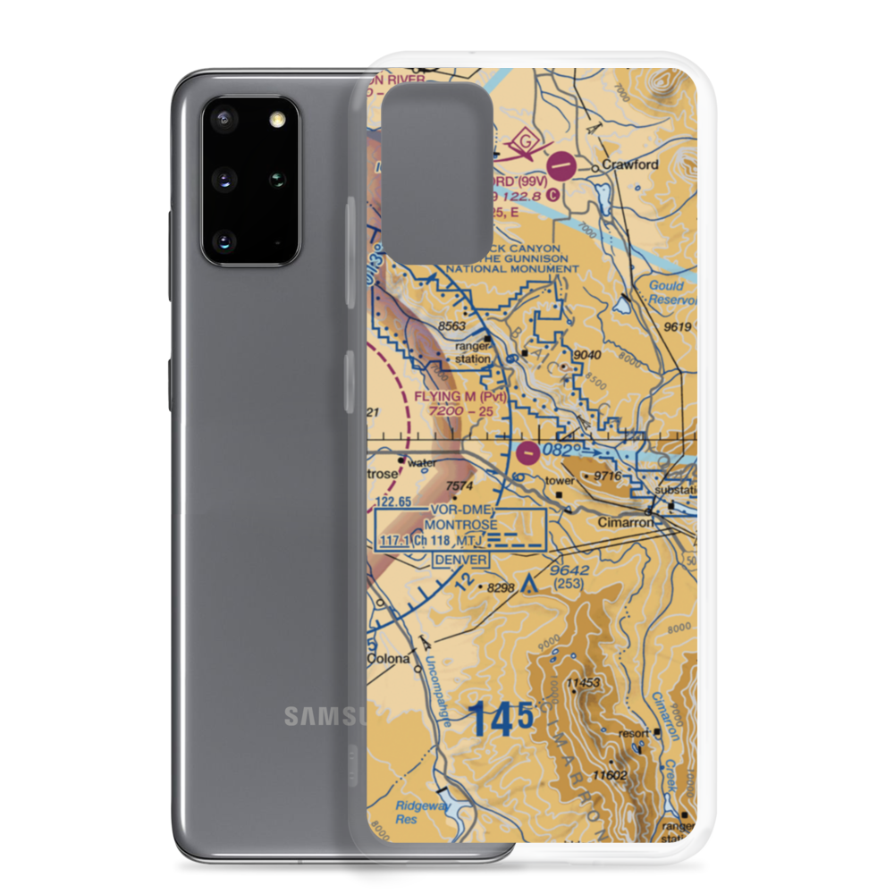 Flying M Ranch Airport (39CO) VFR Sectional Samsung Case Samsung Galaxy S20 Plus model shown