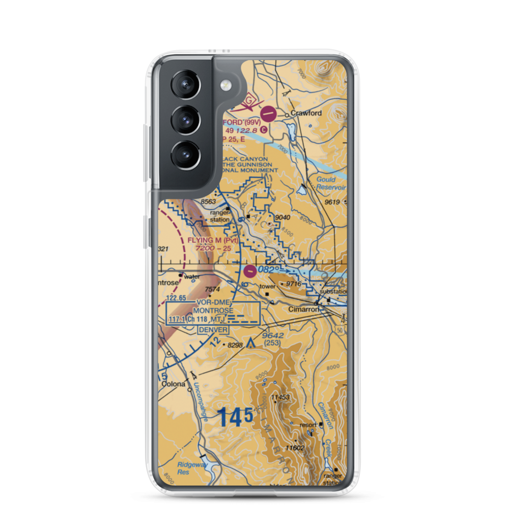 Flying M Ranch Airport (39CO) VFR Sectional Samsung Case Samsung Galaxy S21 model shown