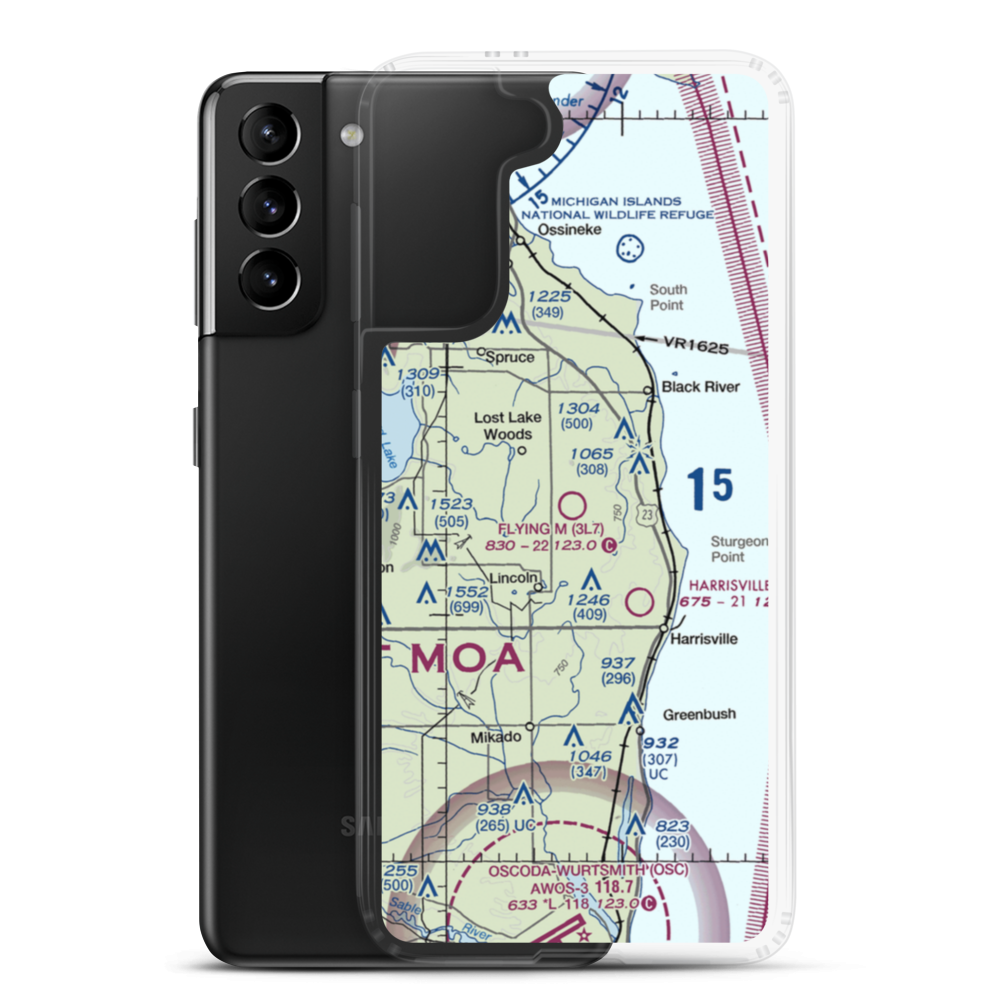 Flying M Ranch Airport (3L7) VFR Sectional Samsung Case Samsung Galaxy S21 Plus model shown