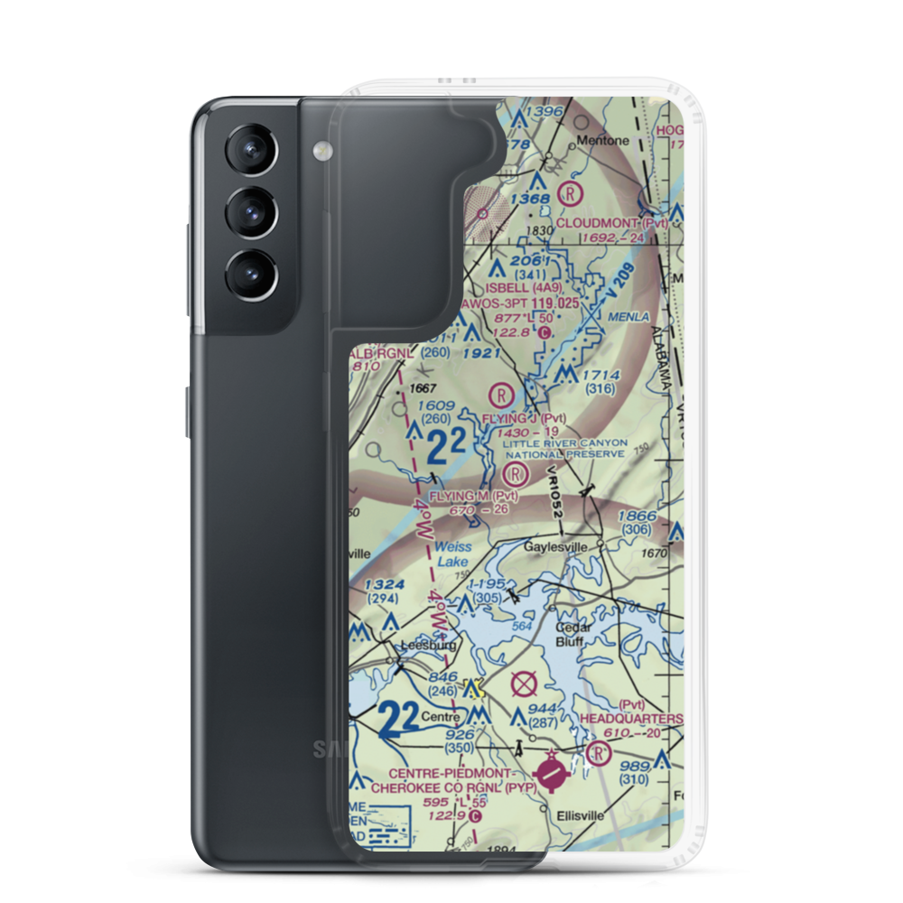 Flying M Ranch Airport (AL32) VFR Sectional Samsung Case Samsung Galaxy S21 model shown