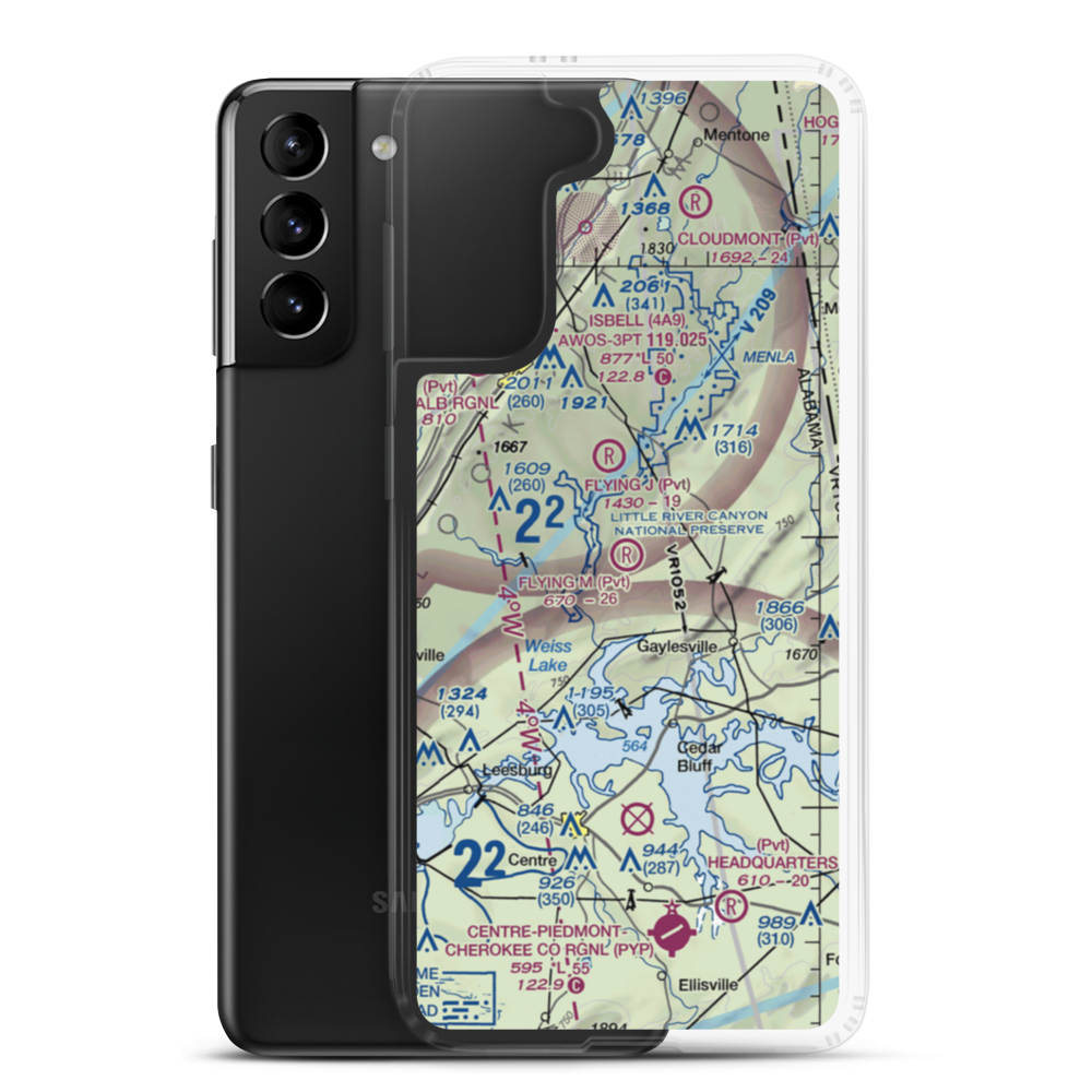 Flying M Ranch Airport (AL32) VFR Sectional Samsung Case Samsung Galaxy S21 Plus model shown