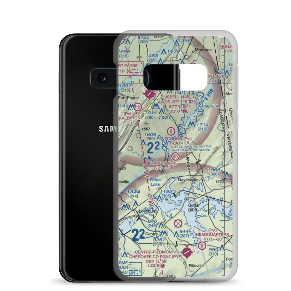Flying M Ranch Airport (AL32) VFR Sectional Samsung Case Samsung Galaxy S10e model shown