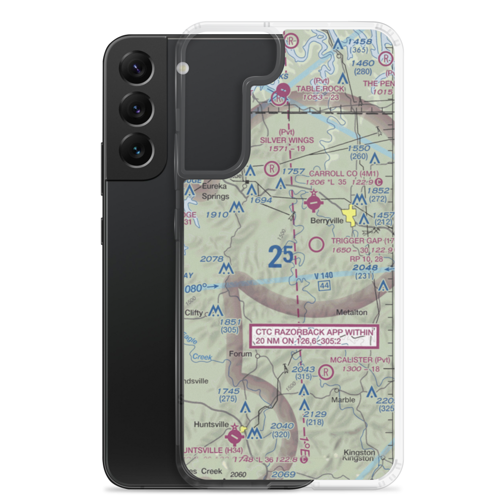 Flying Machines Airstrip (AR08) VFR Sectional Samsung Case Samsung Galaxy S22 Plus model shown
