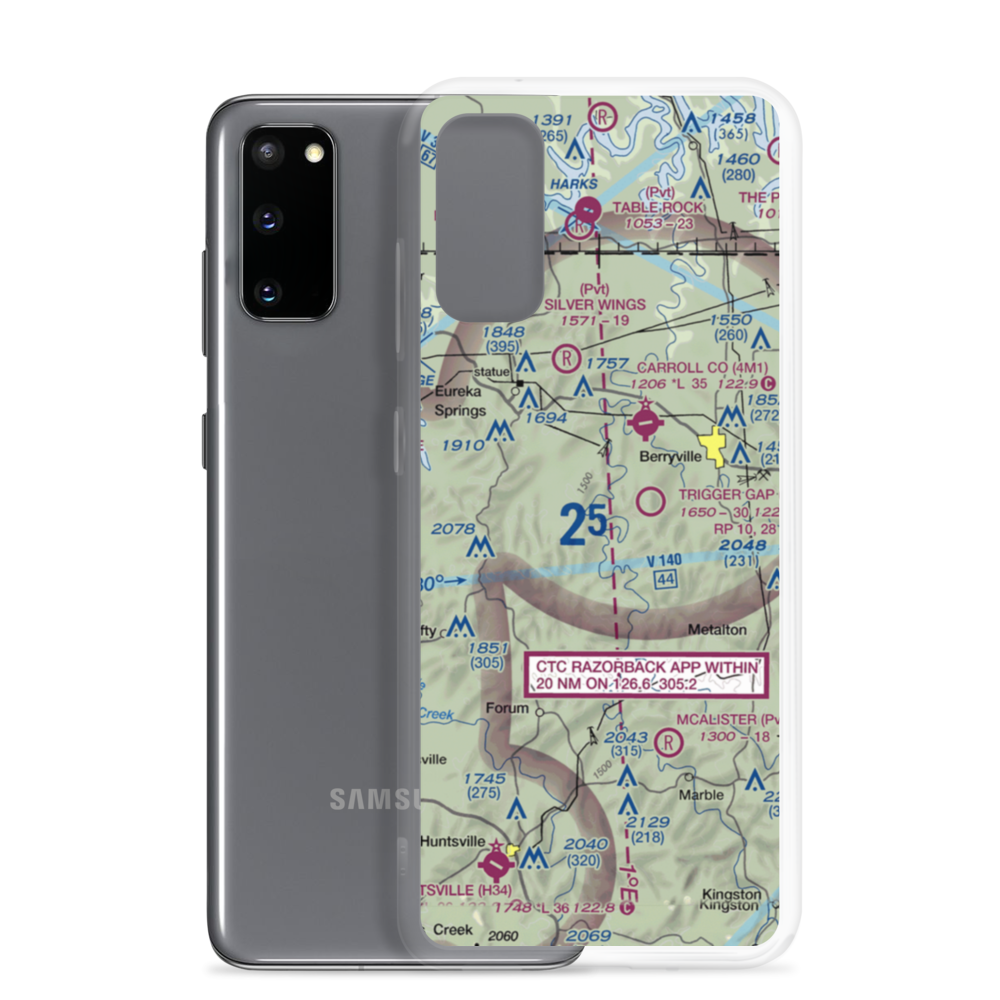 Flying Machines Airstrip (AR08) VFR Sectional Samsung Case Samsung Galaxy S20 model shown