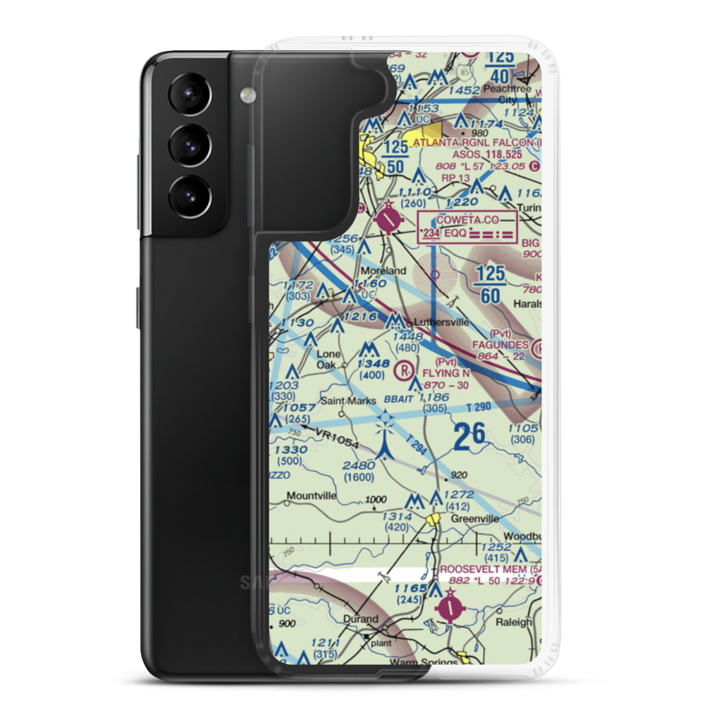 Flying N Estates Airport (1GA2) VFR Sectional Samsung Case Samsung Galaxy S21 Plus model shown