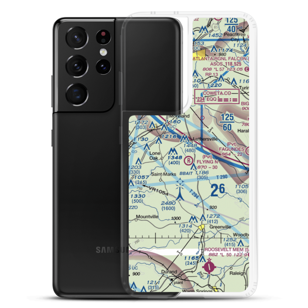 Flying N Estates Airport (1GA2) VFR Sectional Samsung Case Samsung Galaxy S21 Ultra model shown