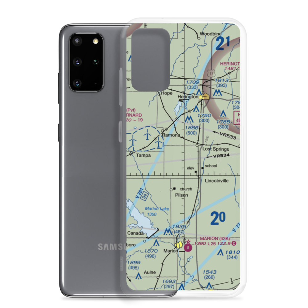 Flying N Ranch Airport (01KS) VFR Sectional Samsung Case Samsung Galaxy S20 Plus model shown
