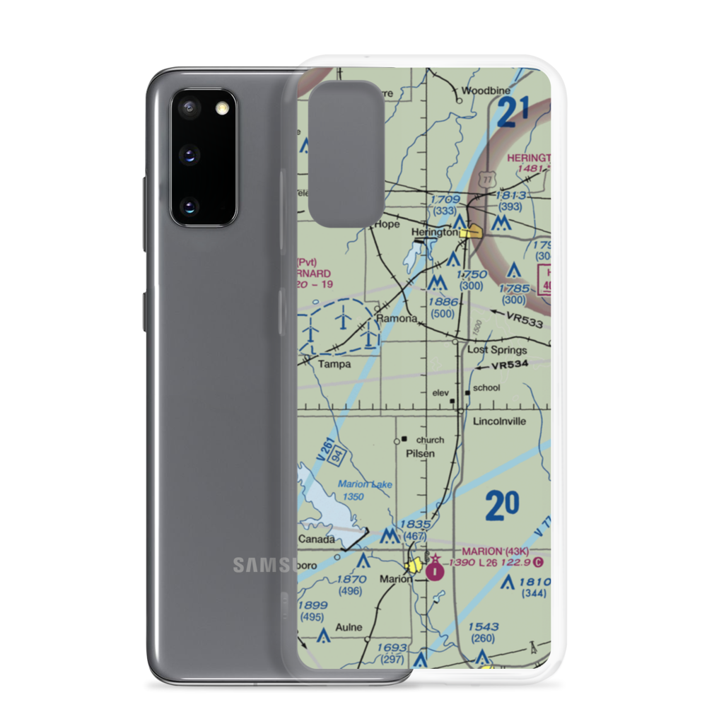 Flying N Ranch Airport (01KS) VFR Sectional Samsung Case Samsung Galaxy S20 model shown