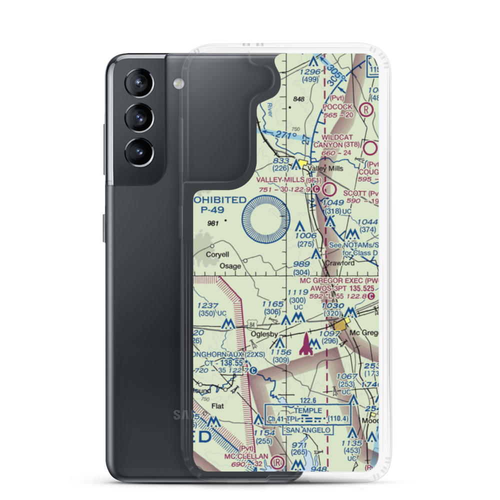 Flying Nd Ranch Airport (US-0140) VFR Sectional Samsung Case Samsung Galaxy S21 model shown