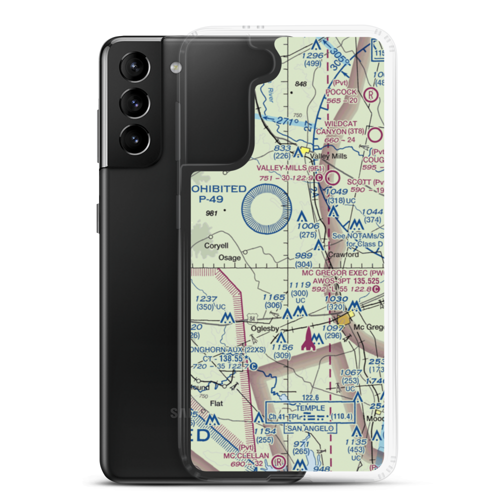 Flying Nd Ranch Airport (US-0140) VFR Sectional Samsung Case Samsung Galaxy S21 Plus model shown