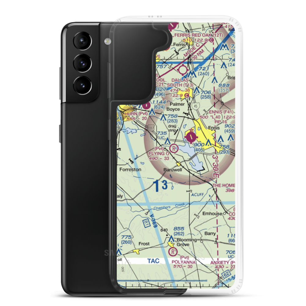Flying O Airport (TX29) VFR Sectional Samsung Case Samsung Galaxy S21 Plus model shown