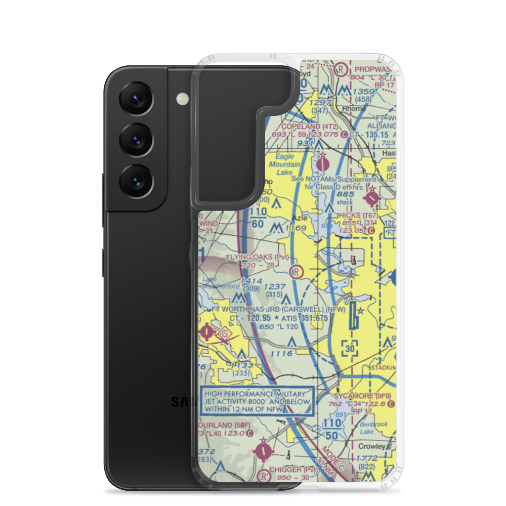 Flying Oaks Airport (2TE2) VFR Sectional Samsung Case Samsung Galaxy S22 model shown